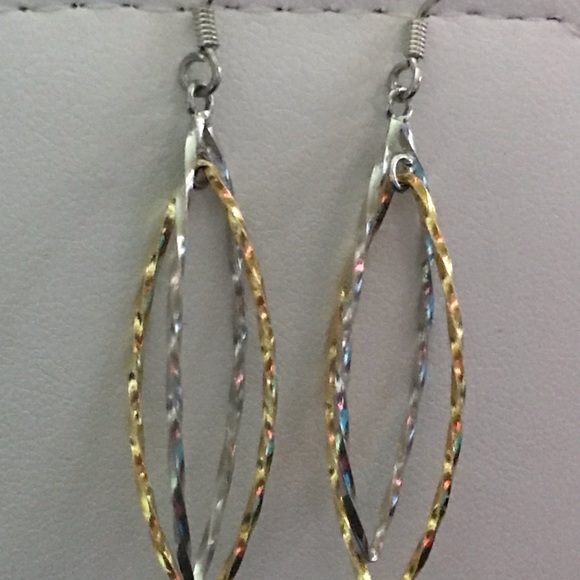 Vintage Sterling 925 Silver/Gold Earrings - Picture 2 of 6